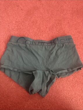 Calvin Klein Teal Cotton Boyshorts with Logo Waistband NWT